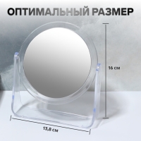 Зеркало настольное «Круг», d зеркальной поверхности 10,8 см, цвет прозрачный Зеркало настольное «Круг», d зеркальной поверхности 10,8 см, цвет прозрачный