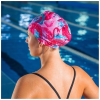 Шапочка для плавания взрослая ONLYTOP Swim &laquo;Фламинго&raquo;, тканевая, обхват 54-60 см