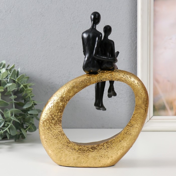 Сувенир полистоун Сувенир полистоун "Абстракция. Чтение книги" золото с чёрным 18,5х6х25 см