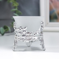 Подсвечник стекло, пластик на 1 свечу "Цветы" серебро 6,5х6х6 см Подсвечник стекло, пластик на 1 свечу "Цветы" серебро 6,5х6х6 см