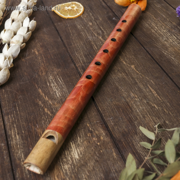 Сувенирный музыкальный инструмент бамбук "Флейта" 30x2,5x2,5 см