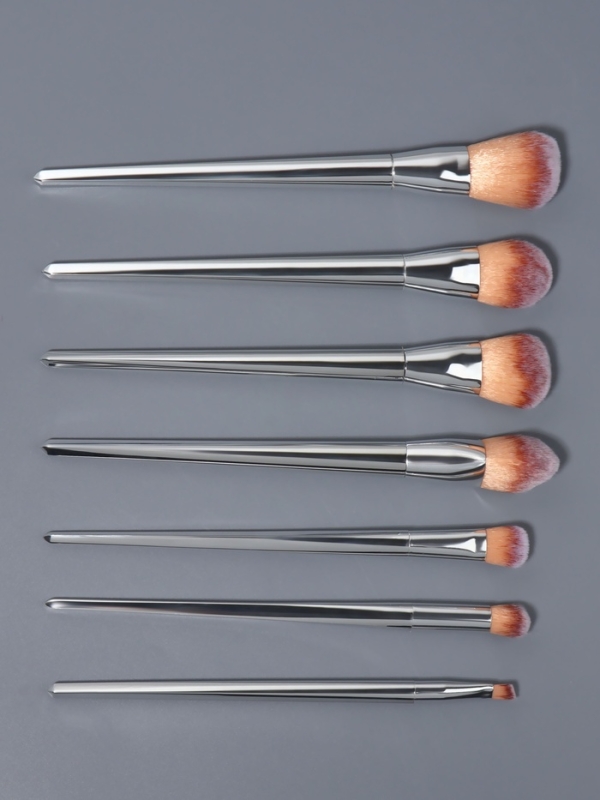 Набор кистей для макияжа, 7 предметов, 20(&plusmn;1) см, серебристый