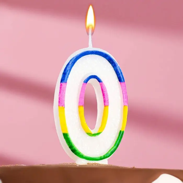 Свеча для торта &laquo;Цифра 0&raquo;, 7 см