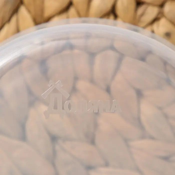 Контейнер круглый Доляна, пищевой, 500 мл, прозрачный, крышка синяя