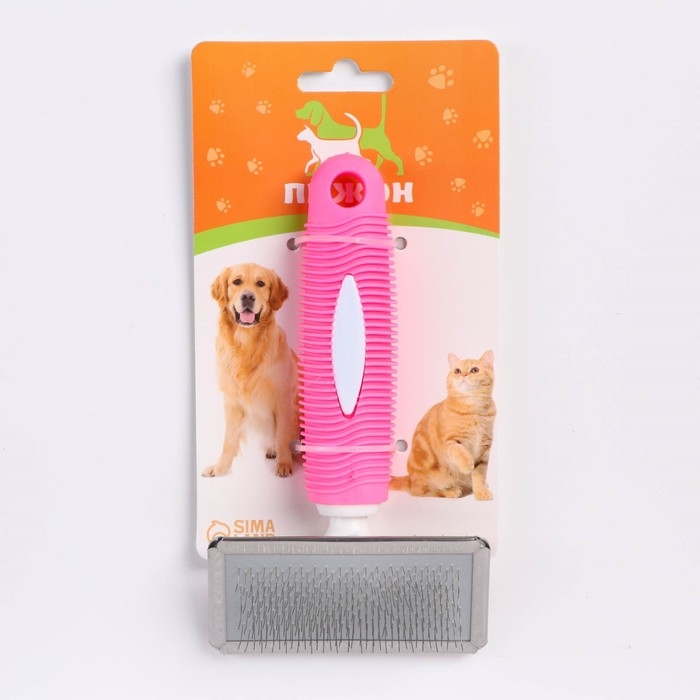 Пуходерка без капель с рифленой резиновой ручкой 9 х 15 см, бело-розовая Пуходерка без капель с рифленой резиновой ручкой 9 х 15 см, бело-розовая