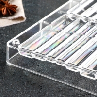 Форма для шоколада &laquo;Стикс&raquo;, 20&times;12&times;2,5 см, 12 ячеек 9&times;1,5/1/0,8 см, цвет прозрачный