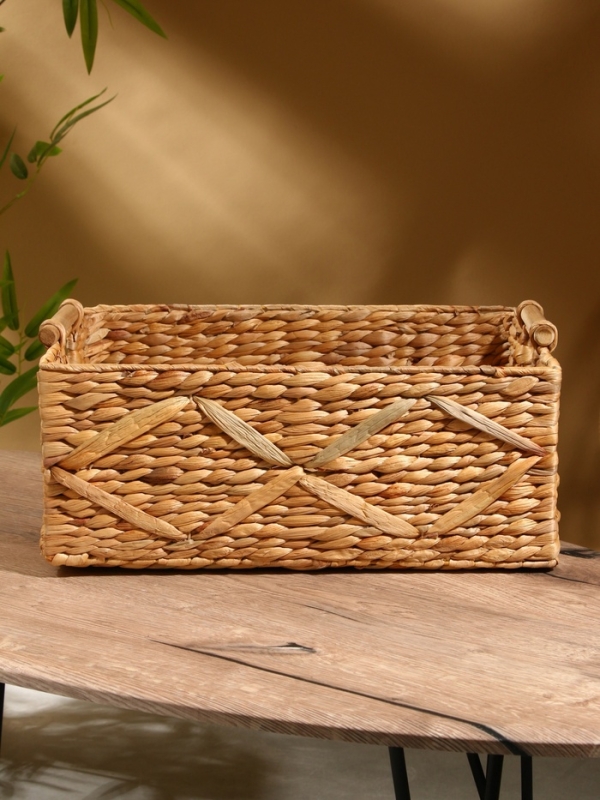 Корзина плетеная 45x30x20 см, водный гиацинт