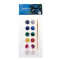 Краска для лица и тела &laquo;Аква-Колор&raquo;, 3 мл, блёстки, кисть, набор 6 цветов