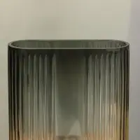 Ваза стекло настольная "Айрис" 23,5х17х7 см, серый