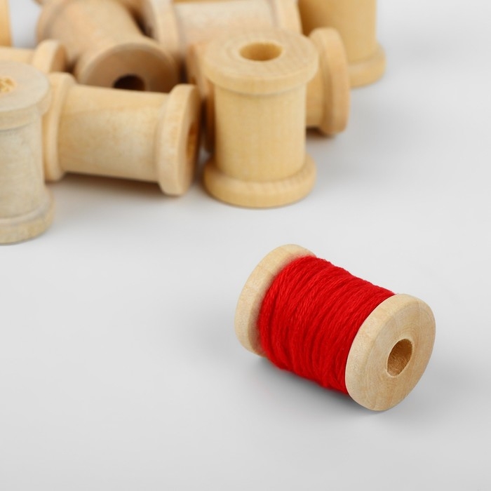 Набор деревянных катушек без покрытия, 15 шт, d = 2 &times; 2,5 см