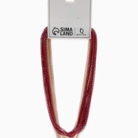 Бусы 2 нити &laquo;Трансформер&raquo; (несколько способов носки), цвет красно-золотой, 118 см