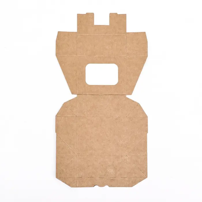 Коробка складная, с окном, крафтовая, 9&times;7&times;4 см