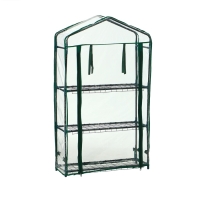 Парник-стеллаж, 3 полки, 110 &times; 22 &times; 65 см, металлический каркас d = 12 мм, чехол плёнка 80 мкм, Greengo