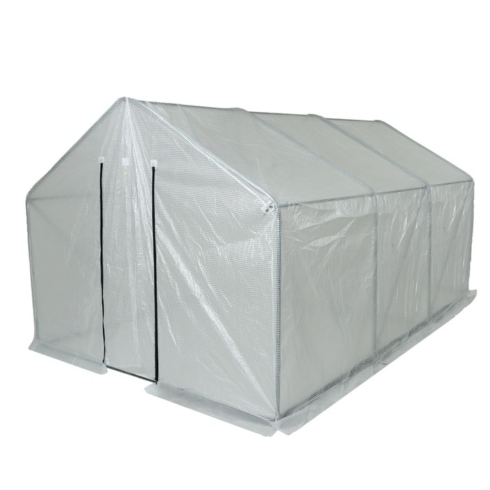 Теплица, 3,7 &times; 2,45 &times; 2,1 м, оцинкованный металл, профиль d = 25 мм, чехол из армированной плёнки 120 мкм
