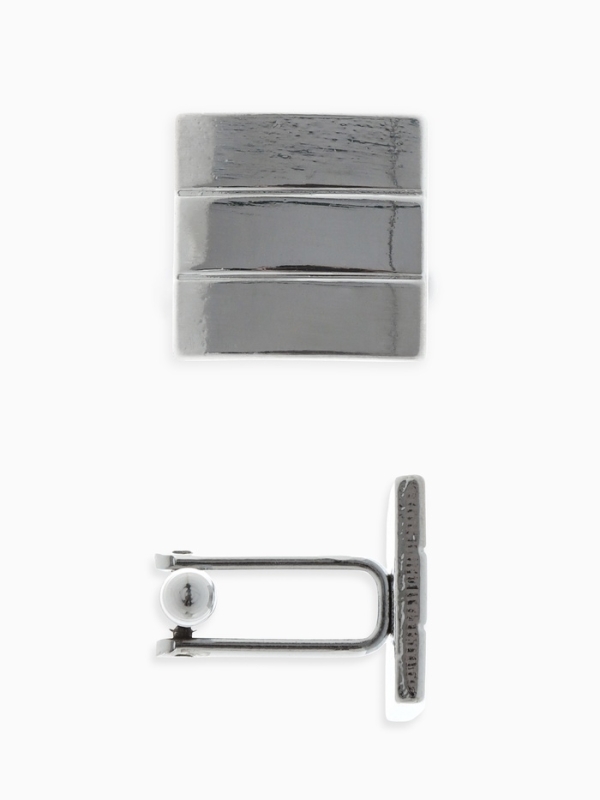 Запонки стальные &laquo;Квадрат&raquo; объёмный, цвет серебро