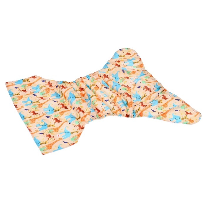 Многоразовый подгузник &laquo;Африка&raquo;, 3-15 кг, цвет бежевый, Крошка Я