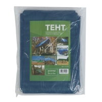 Тент защитный, 6 &times; 5 м, плотность 60 г/м&sup2;, УФ, люверсы шаг 1 м, синий