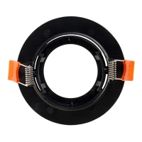 Светильник встраиваемый, поворотный, под лампу MR16, круг, пластик, черный