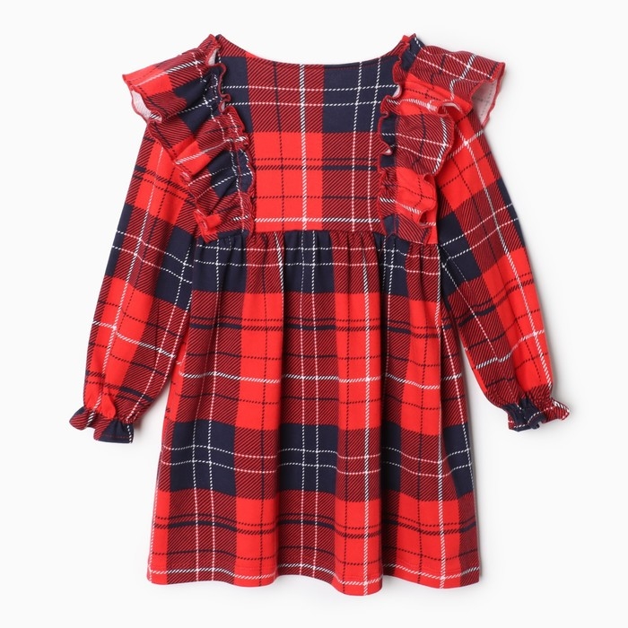 Платье детское с рюшами KAFTAN Платье детское с рюшами KAFTAN "Клетка" размер 34 (122-128 см)
