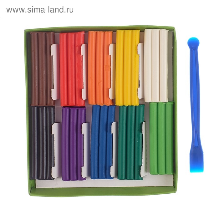 Пластилин мягкий (восковой) 10 цветов 150 г Гамма Пластилин мягкий (восковой) 10 цветов 150 г Гамма "Пчелка", со стеком, картонная упаковка 280031Н