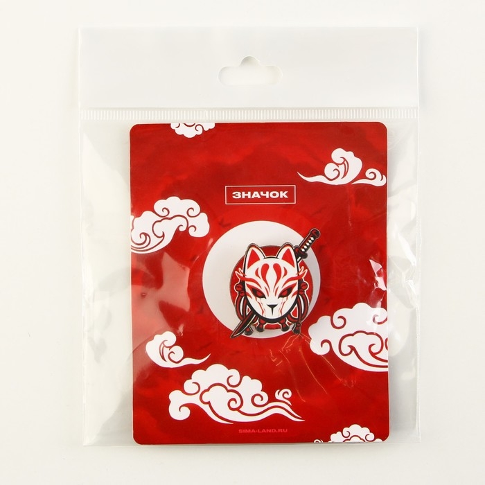 Значок деревянный &laquo;Кицунэ&raquo;, аниме, 2,9 х 3,3 см