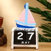 Календарь настольный &laquo;Парусник&raquo;, 18&times;10.5&times;5.5 см, дерево, розовый