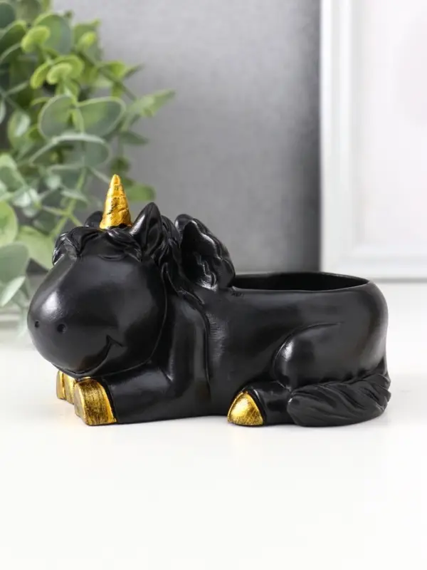 Подставка под мелочей &laquo;Единорог&raquo;, 8&times;12&times;9 см, чёрная