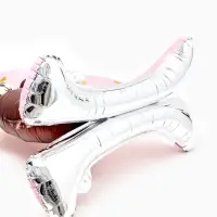 Воздушный шар фольгированный 32" "Цифра 1 с мишкой"  цвет розовый, под воздух