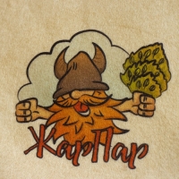 Рукавица для бани с принтом, белая Рукавица для бани с принтом, белая