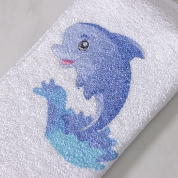 Мочалка-лента для тела хлопковая Доляна &laquo;Дельфин&raquo;, 10,5&times;25 см