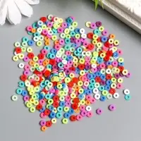 Бусины для творчества PVC "Колечки яркое лето" набор &asymp; 330 шт 0,1х0,4х0,4 см