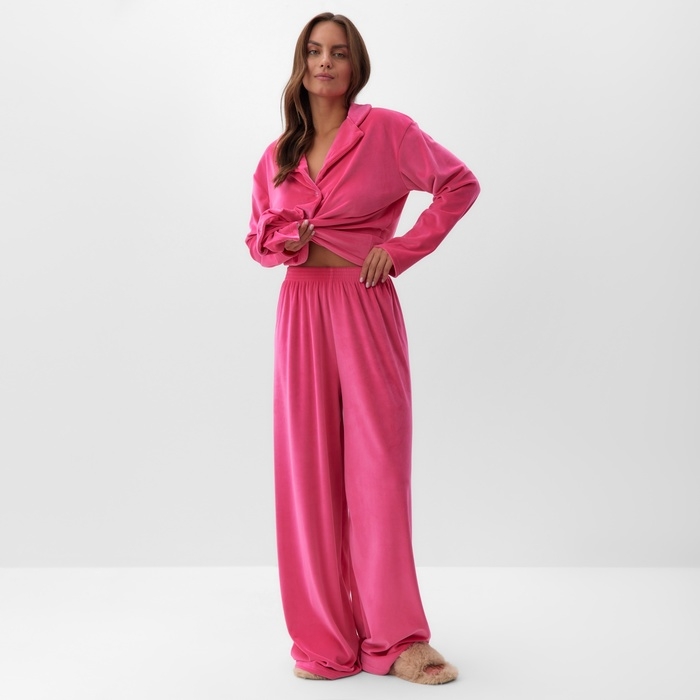 Костюм женский (рубашка и брюки) KAFTAN Plushy р. 44-46, фуксия