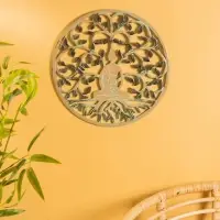 Панно " Медитация" МДФ, 40х40х1 см, цв. бежево-бирюзовый