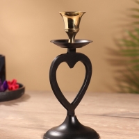 Подсвечник на 1 свечу "Купидон" латунь, черный с золотом 7х7,5х16,5 см