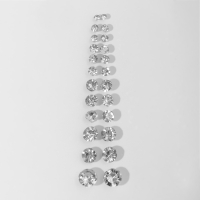 Пусеты 12 пар One year, классика, цвет белый в серебре