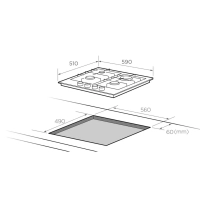 Встраиваемая газовая варочная панель Midea MG606B