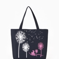 Шопер Одуванчики, 42*9*32, отдел на молнии, подклад, черный