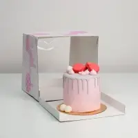 Коробка для торта с окном, кондитерская упаковка &laquo;Best wishes&raquo;, 30 х 30 х 30 см