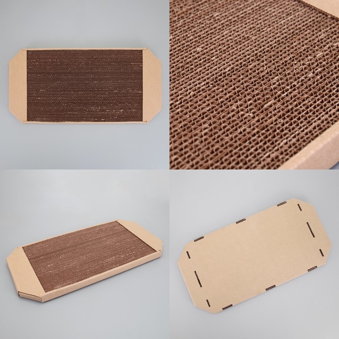 Когтеточка-лежанка для кошек Когтеточка-лежанка для кошек "Пижон" из гофрокартона КРАФТ, 57 х 28,5 х 2,5 см