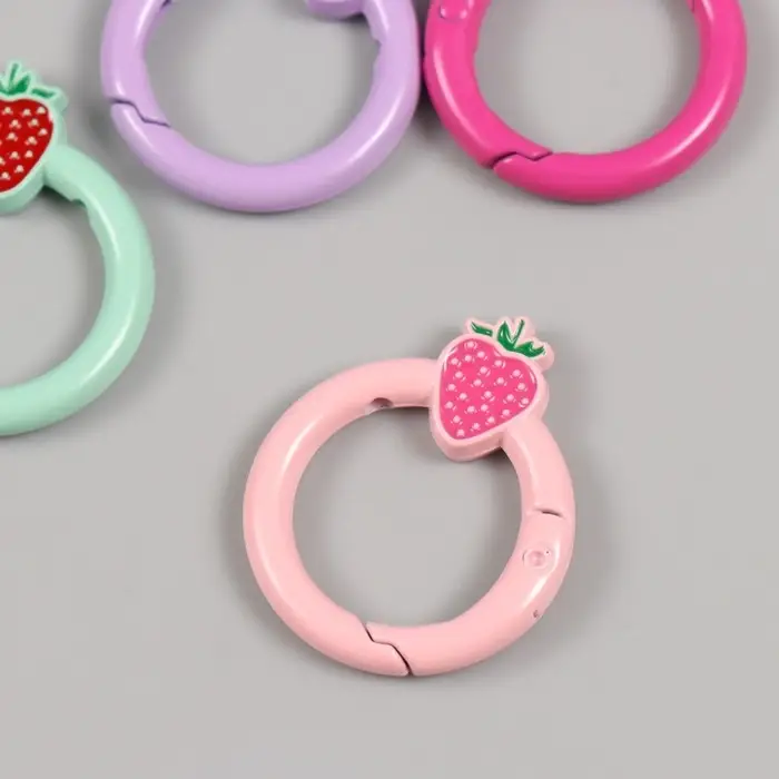 Карабин металл &laquo;Круг. Ягодка&raquo;, 3.2&times;2.6 см, МИКС