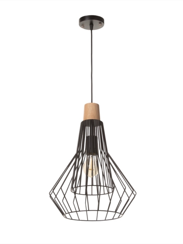 Светильник "Крит" 1х40Вт Е27 черный/коричневый 30х30х42(142)см