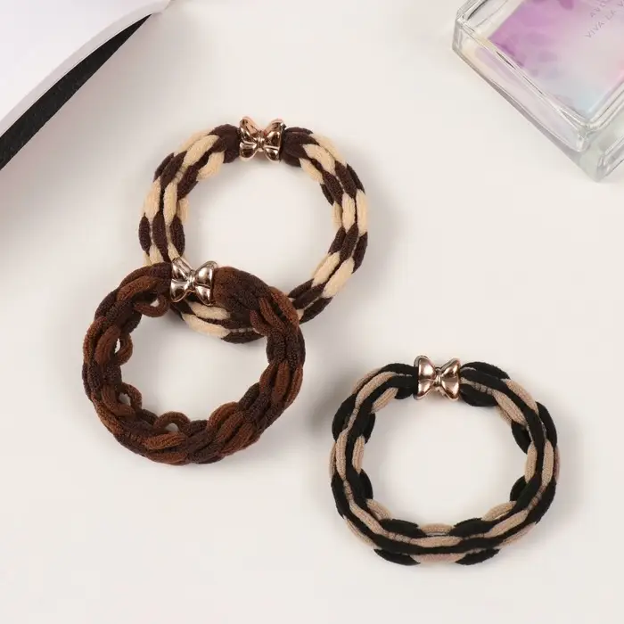 Резинка для волос "Дженис" объём штрихи, 5,5 см, микс