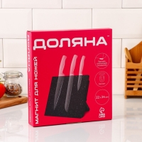 Держатель для ножей магнитный Доляна «Зефир», 22×24 см, цвет чёрный Держатель для ножей магнитный Доляна «Зефир», 22×24 см, цвет чёрный