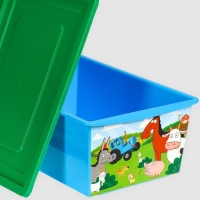 Ящик для игрушек, с крышкой, &laquo;Синий трактор&raquo;, объём 30 л