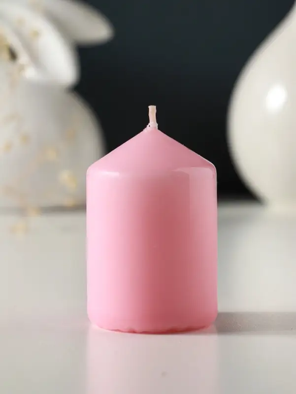 Свеча-цилиндр 4х6 см, 70 гр, розовый