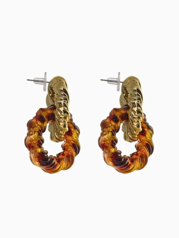 Серьги ассорти &laquo;Леопард&raquo; крученые, цветной в серебре