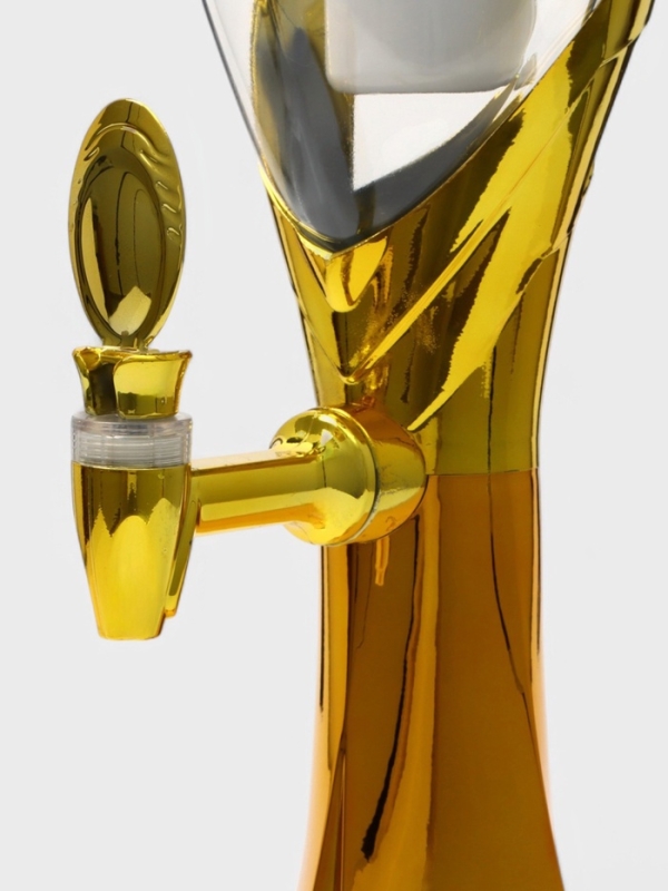 Башня пивная &laquo;Шар&raquo;, 3 л, ёмкость для льда, подсветка, пластик, золотистый