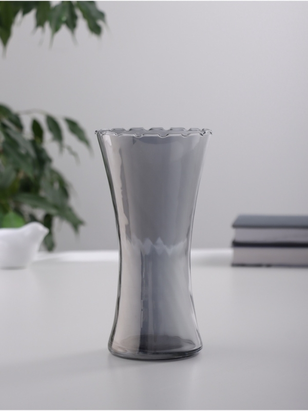 Ваза стекло настольная "Агнес" талия, 19,5х10 см, серый