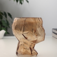 Ваза стекло настольная "Бетти" h-16х13 см, коричневый