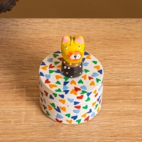Сувенирная шкатулка &laquo;Котик&raquo;, 4.5&times;4.5&times;6.5 см, дерево, разноцветная